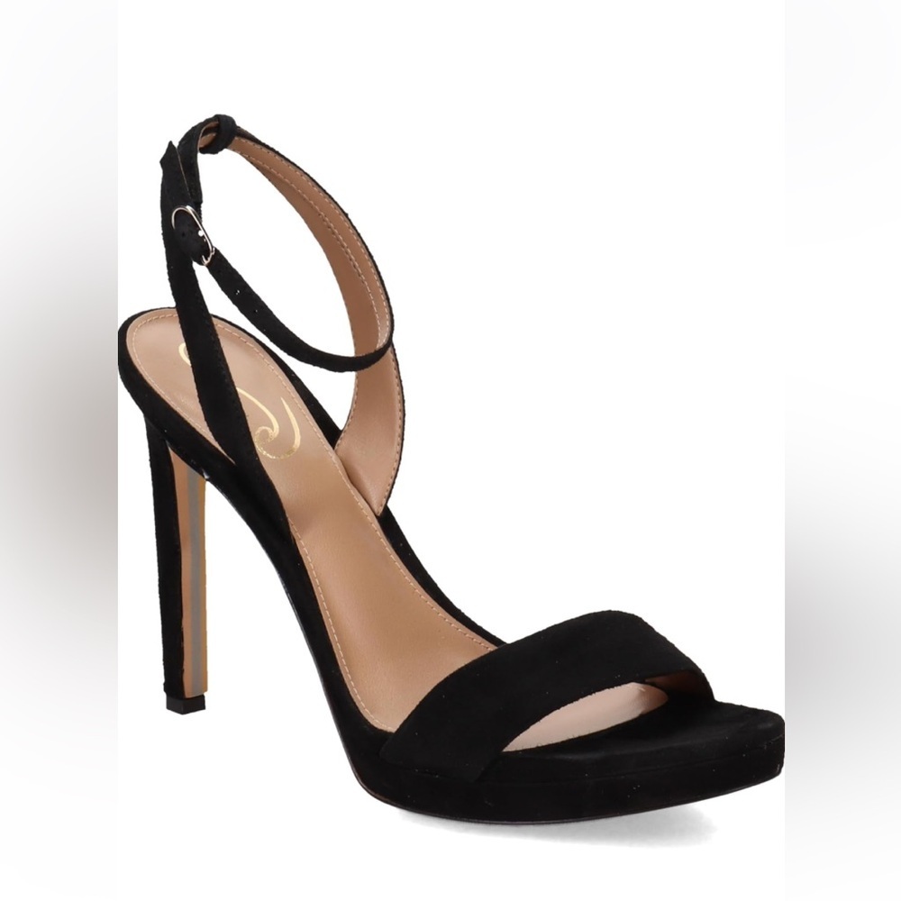 Sam Edelman women’s Jade strappy heeled sandal black suede